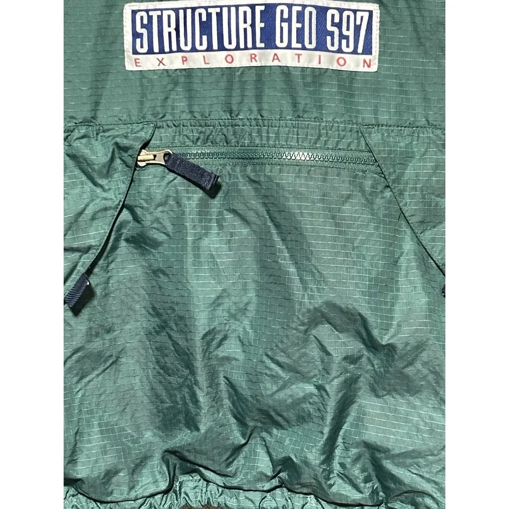 Vintage Structure Geo S97 Exploration 1/4 Zip Pullover Rip Stop Gorpcore‎ Sz XL